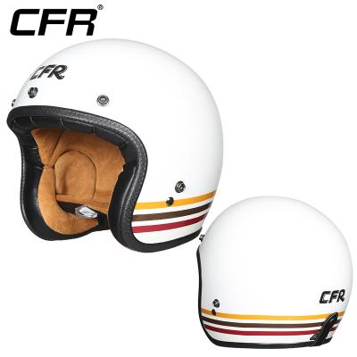 China Vintage Style Motorcycle Helmet FRP Safty Motorcycle Black Red White CLASSIC Retro Sun Shield CFR Star Motorcycle Cycling Half Face Helmet for sale