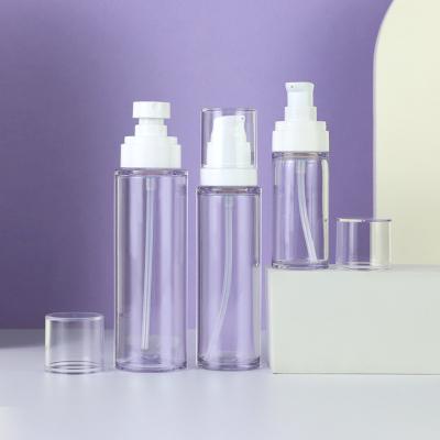 China Idealpak Cosmetic Thick Wall Container Dispenser Bottle Clear Empty Lotion Pump PET Plastic Bottles for sale