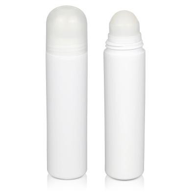 China Idealpak Cosmetic Frosted PE Deodorant Bottles 100ml Plastic Roll On Bottle for sale