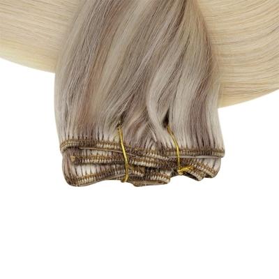 China Wholesale 100% Cuticle Aligned Hair Machine Cuticle Aligned Human Hair Russian Weft Cuticle Aligned Remy Virgin Hair Weft Cuticle Aligned Remy Virgin Flat Weft for sale