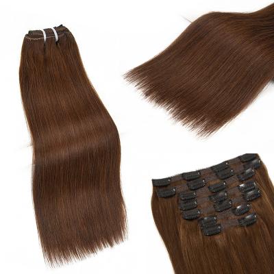 China Factory Price Wholesale Good Quality Cuticle Aligned Tangle Free Clip In Hair Extensions 100% Clip In Hair Extensions Wholesale Top Natural 100% Virgin Hair for sale