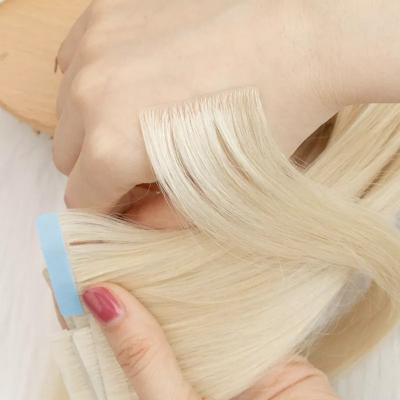 China Double Pulled PU Remy Hair High Quality Invisible 100g Straight Silky Straight Skin Weft Tape In Hair Extensions for sale