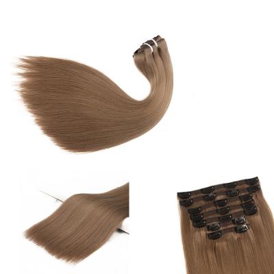 China Straight Clip In Hair Extensions 10a Silky Straight Remy Hair Brazilian Hair Wave Colors >=50% IN ALL Clip for sale