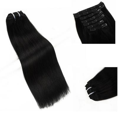 China Wholesale Straight Brazilian Virgin Human Hair Pulled Extension Customized Human Virgin Remy Clip In Hair Extensions for sale