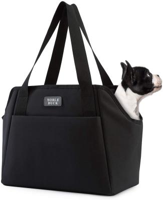 China Puppy Carrier Portable Soft Side Carrier With Pocket Adjustable Dog And Cat Carrier Tote Bag for sale