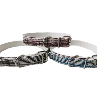 China 2021 New-Fashion New Amazon Fashion Pu Collar Pet Collar Cat And Dog Collar Striped for sale