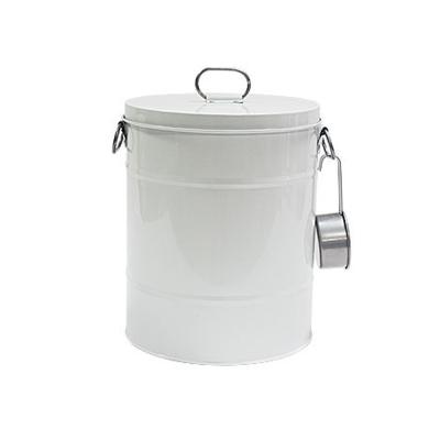 China Hot Sale 10kg Automatic Dog Food Tank Pet Sealed Storage Canister Storage Tank Galvanized Iron Cat Dog Food Bucket for sale