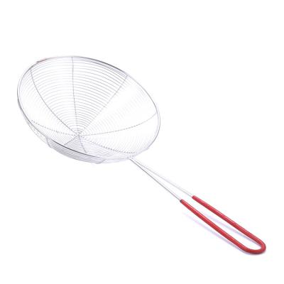 China Durable Stainless Steel Skimmer Cooking Skimmer Kitchen Skimmers Slotted Cookware Long Handle Spoon Strainer for sale