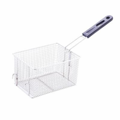 China Viable Commercial Kitchen Accessories Canastillas Para Freidoras Chicken Frying Perforated Metal Stainless Steel Fry Basket for sale