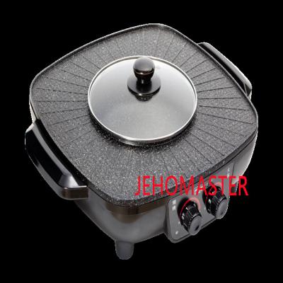 China Outdoor 2 in 1 electric grill with hot pot for sale