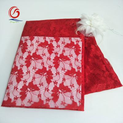 China 2021 China Manufacturer Viable Polyester 100% Red Butterfly Lace Fabric for sale