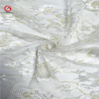 China 2021 wholesale viable low price polyester gold lurex lace fabric from Alibaba for sale