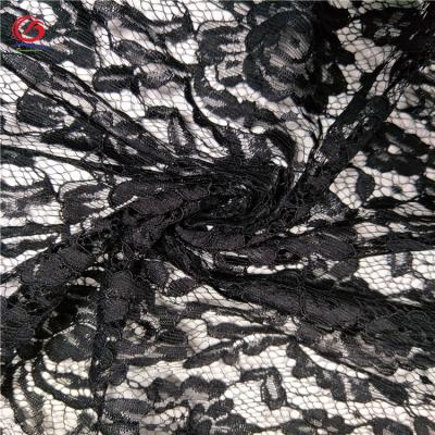 China Sustainable Hot Selling African Lace Styles Black Swiss Voile Lace Fabric Wholesale 100% Nylon Swiss Lace For Party for sale