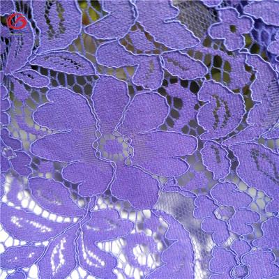 China 2021 65%/35% cotton spandex core viable high quality noble and elegant purple laces for sale