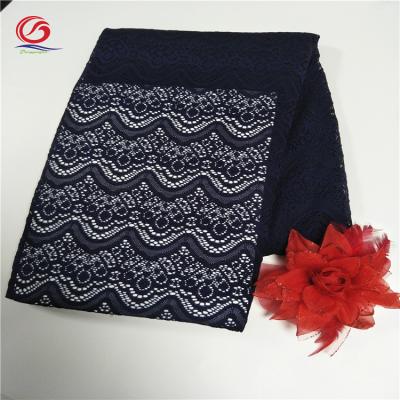 China 90/10 N/SP Width 150cm High Quality Navy Blue Jacquard Viable Design Fasion Spandex Lace Classic Nylon Fabrics for sale