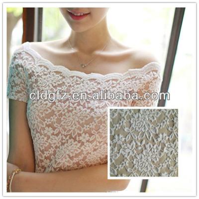 China Viable all over champagne cotton lace fabric by the yard for sale