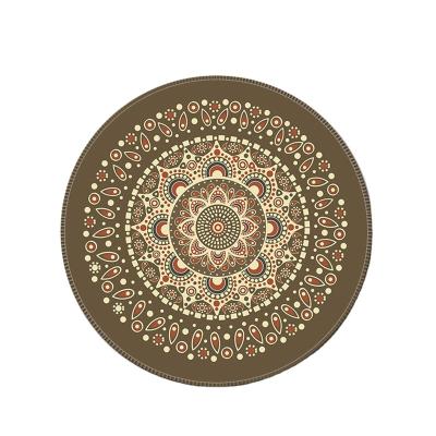 China Anti-Fall New Factory Price Vintage Bohemian Round Computer Game Mat Mouse Pad Mat for sale