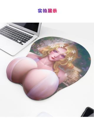 China Sexy Chest Radiation Protection Sexy Hip Silicon 3D Mouse Pad PC Gamer Anime Gaming Mousepad With Wrist Support Ergonomic Mouse Mat Desk Mat Large for sale