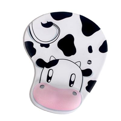 China Eco-friendly Cow Wrist Computer Mouse Pad Memory Foam Comfort Wrist Support Mouse Pad for sale