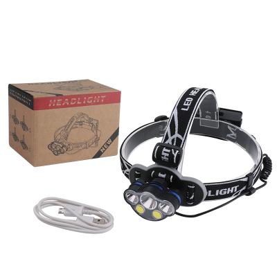 China New Type T6 XPE 800 Meters COB USB Rechargeable Red Light Headlight Super Bright Head Lamp for sale