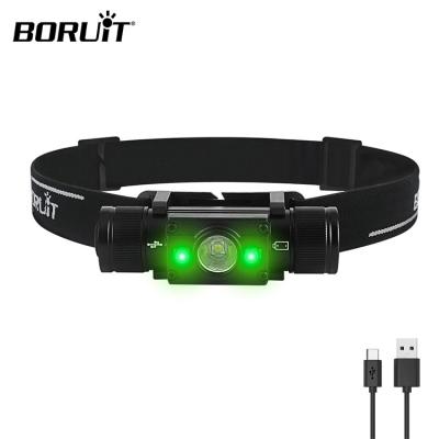 China BORUiT Factory Custom Wholesale Super Bright 1000LM Green Light Hunting LED Rechargeable Outdoor Headlamp for sale