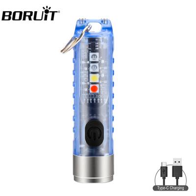 China Outdoor Waterproof BORUiT USB-C LED Flashlight Rechargeable Camping Head Chain Torch With Magnetic Work Light for sale