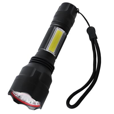 China Boruit LED COB USB Camping Rechargeable Flashlight With 1pc 18650 Li-ion Battery Strong Beam Torch Portable For Camping for sale