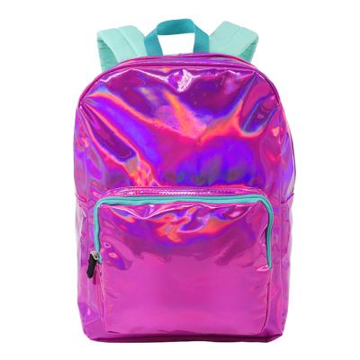 China Bookbag Waterproof Pink Fancy Glitter Bag School Travel Fashion Holographic PU Holographic Backpack for Girls for sale