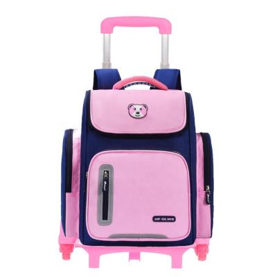 China 2021 Hot Sale Waterproof Detachable 2 Wheels School Children Trolley Backpack Bag Students Kids Rolling Backpack for sale