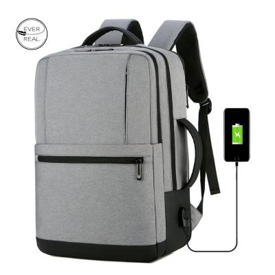 China With Everreal USB Travel Daypack Extra Large Business Waterproof Anti Theft Expandable USB Charging Backpack For Men for sale