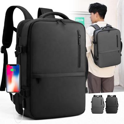 China With USB 15.6 Inch Heavy Duty Water Repellent Management School Daypack Stylish Black Laptop Bag Backpack For Men/Women for sale