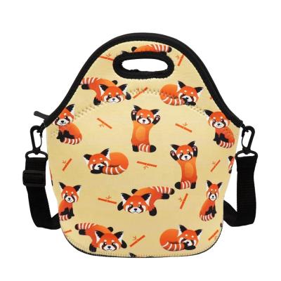 China Everreal Waterproof Customize Sublimation Neoprene Lunch Bag Tote Insulated Cooler Bag For Students Kids for sale