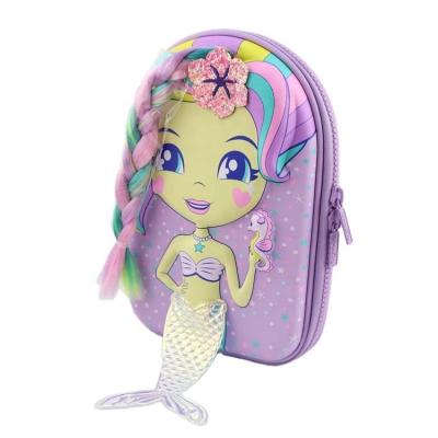 China Fashion\Hard-top Cute Pencilcase Smiggle Goods\Cute Large Capacity Zipper 3D Eva Mermaid Pattern Pencil Case For Girls Kids for sale