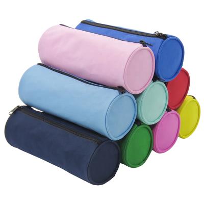 China Light and Fashion Everreal 2021 Customized Durable Round Polyester Stationary Pencil Case Bag for Kids Girls Boys for sale