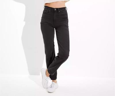 China Sustainable Wholesale High Waisted 90s OEM Black Boyfriend Jeans For Women for sale