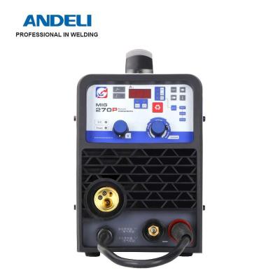 China ANDELI MIG-270P Single Phase Welder Pulse Outdoor Aluminum Smart Portable MIG Synergic Welding Machine for sale