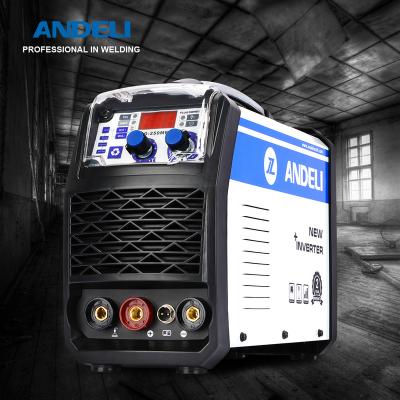 China Household MIG-250ME Mini MIG Gasless Synergic Welder 220V Single Phase ANDELI Digital Welder No Gas MIG Welding Machine for sale