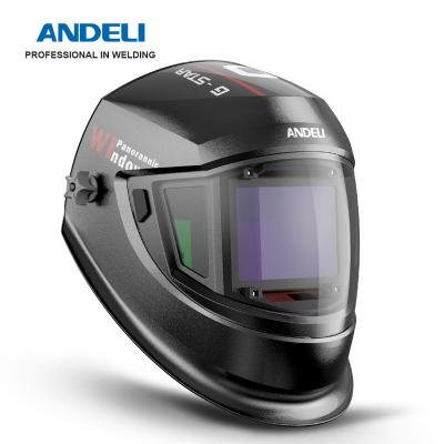 China ANDELI Helmet 180 Large Viewing True Color Solar Automatic Welding Mask Darkening Welder 4 G-STAR Sensors for sale