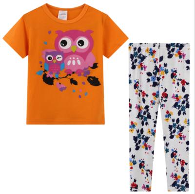 China Breathable Children Sleepwear Kid Cartoon Print Pajamas Sets High Quality Short Sleeve Pajamas Set for sale