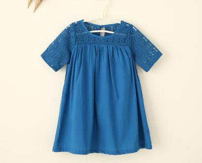 China High Quality Washable Kids Clothing Dress Solid Color Kids Girl Princess Dress With Lace for sale