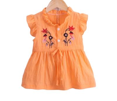 China Washable Wholesale Baby Clothes Boutique Girls Cartoon Dress Knee Length Summer Sleeveless Dresses for sale