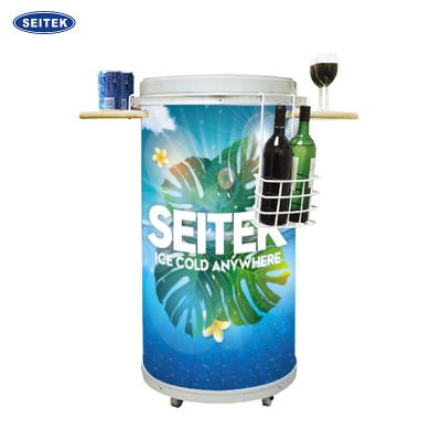 China Hotel Large Capacity Display Upright Juice Beverage Cold Beverage Showcase Cooler With Wheels for sale