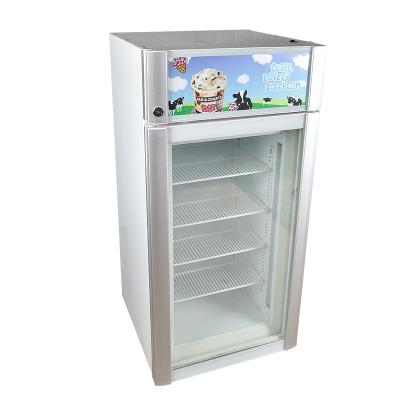 China Factory OEM Professional RV Ice Cream Countertop Glass Door Upright Freezer For Store for sale