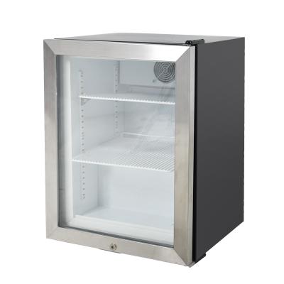 China RV Counter Top Fridge And Mini Freezer Single Door Glass Ice Cream Drink Display Freezer For Shop for sale