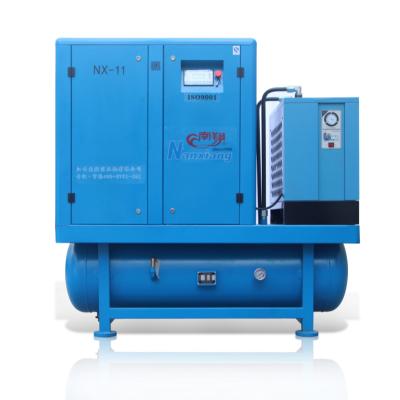 China 7.5kw lubricated integral air-compressors 16 bar screw compressor including air tank and air dryer with high quality for sale