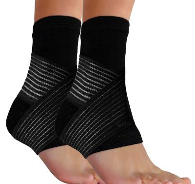 China Adjustable Elastic Sports Safty Ankle Support Sleeve Compression Sports Basketball Ankle Brace for sale