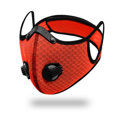 China Breathable Bicycle Ear Loop Mesh Face Cover Bicycle Windproof And Anti Dust Cycling Activated Filter Face Cover With Valve for sale