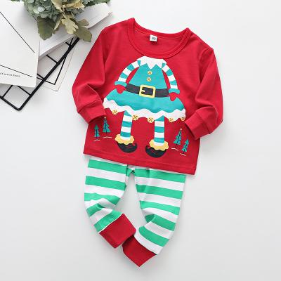 China Breathable 100% Cotton Kids Clothing Designs Fall Winter Baby Christmas Pajamas Sets for sale