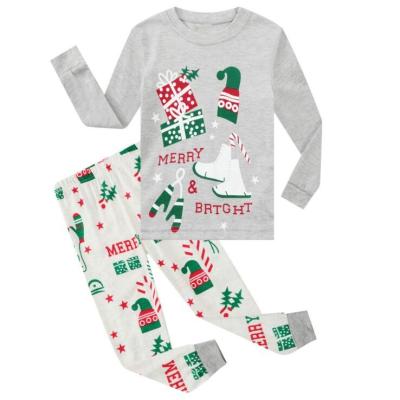 China Breathable Breathable Long Sleeve Winter Clothes Cotton Christmas Kids Pajamas Set For Girls Children for sale