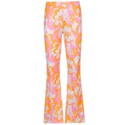 China High Waist Floral Fashion Breathable Bell Bottom Casual Pants For Girls for sale